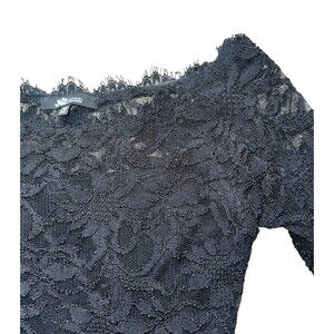 Black Lace Dress Long Sleeve Mini Gothic Style Dress Sheer Sleeves Scoop Neck